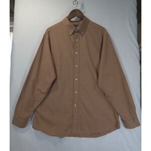 Daniel‎ Cremieux Collection Mens Brown Plaid Long Sleeve Button Down Shirt XL